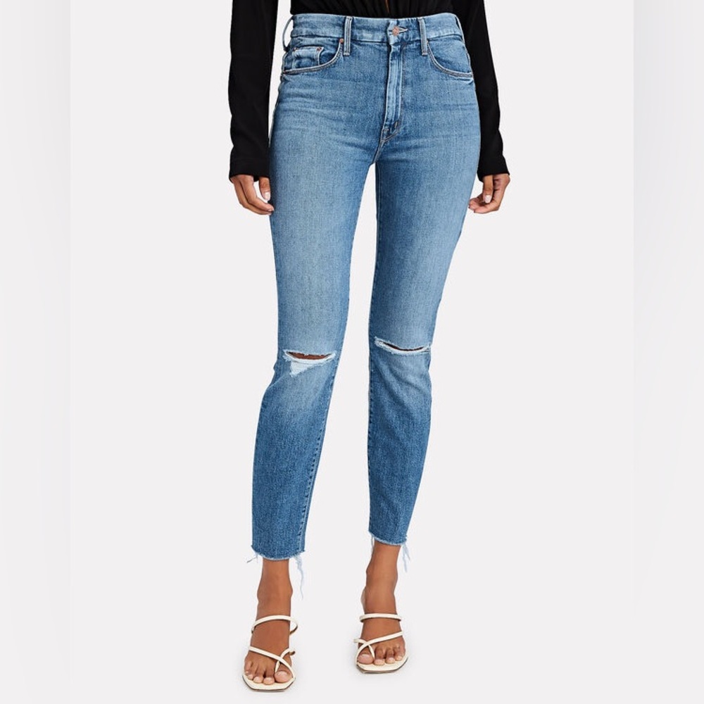 MOTHER The Looker High-Rise Ankle Fray Skinny Jeans - 24 (Spice It Up)